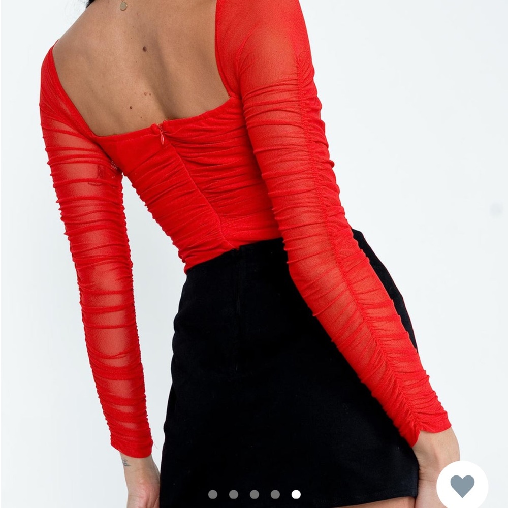 Red long sleeve bodysuit